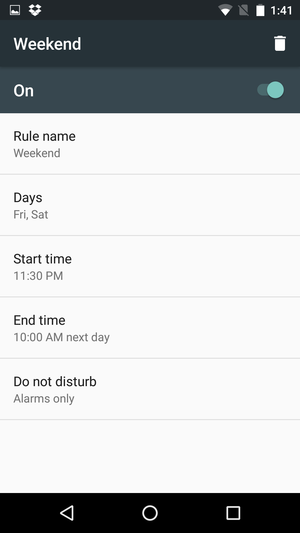 Android 6.0 правила для уведомлений